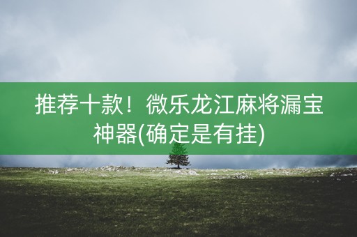 推荐十款！微乐龙江麻将漏宝神器(确定是有挂)