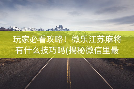 玩家必看攻略！微乐江苏麻将有什么技巧吗(揭秘微信里最新神器下载)