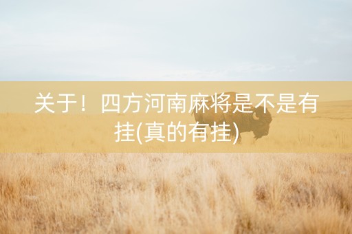 关于！四方河南麻将是不是有挂(真的有挂)