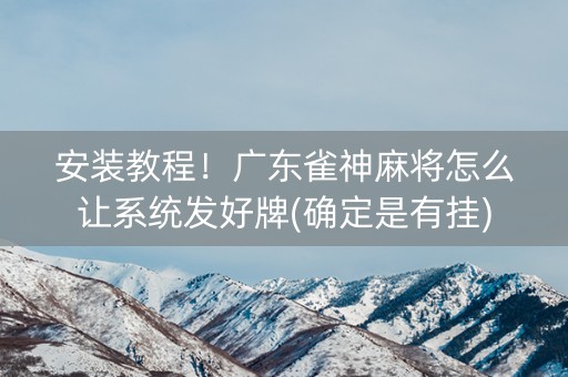 安装教程！广东雀神麻将怎么让系统发好牌(确定是有挂)