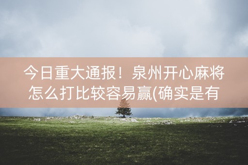 今日重大通报！泉州开心麻将怎么打比较容易赢(确实是有挂)