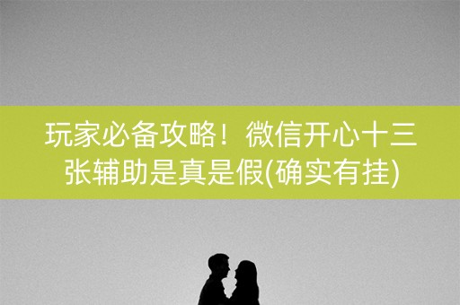 玩家必备攻略！微信开心十三张辅助是真是假(确实有挂)