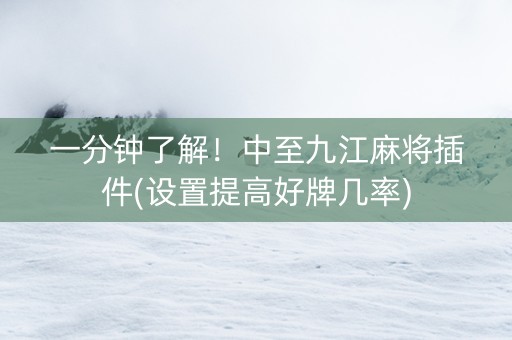 一分钟了解！中至九江麻将插件(设置提高好牌几率)