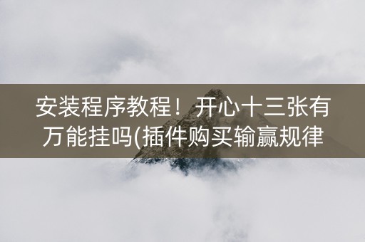 安装程序教程！开心十三张有万能挂吗(插件购买输赢规律)