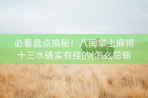 必看盘点揭秘！八闽掌上麻将十三水确实有挂的(怎么总输有什么猫腻)