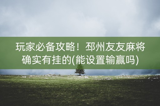 玩家必备攻略！邳州友友麻将确实有挂的(能设置输赢吗)