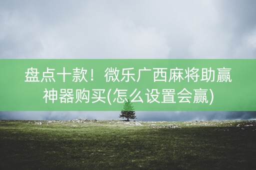 盘点十款！微乐广西麻将助赢神器购买(怎么设置会赢)