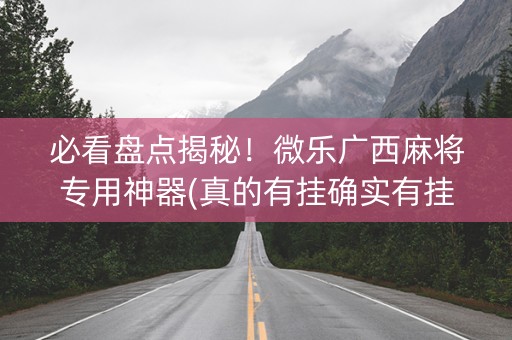 必看盘点揭秘！微乐广西麻将专用神器(真的有挂确实有挂)