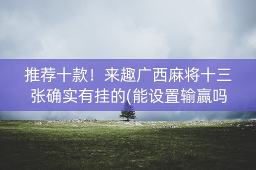 推荐十款！来趣广西麻将十三张确实有挂的(能设置输赢吗)