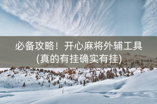 必备攻略！开心麻将外辅工具(真的有挂确实有挂)