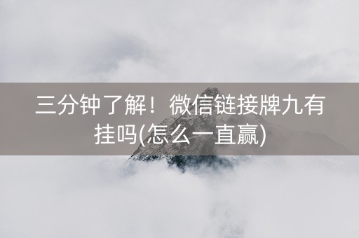 三分钟了解！微信链接牌九有挂吗(怎么一直赢)