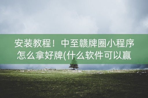 安装教程！中至赣牌圈小程序怎么拿好牌(什么软件可以赢)