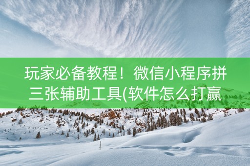 玩家必备教程！微信小程序拼三张辅助工具(软件怎么打赢)
