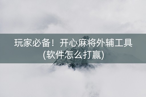 玩家必备！开心麻将外辅工具(软件怎么打赢)