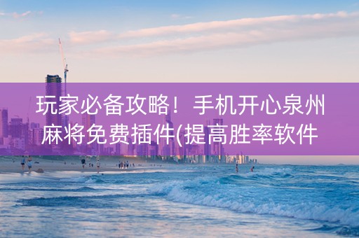 玩家必备攻略！手机开心泉州麻将免费插件(提高胜率软件)