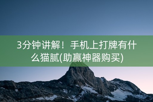 3分钟讲解！手机上打牌有什么猫腻(助赢神器购买)