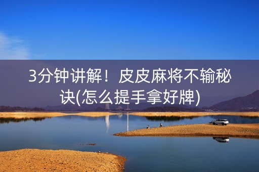 3分钟讲解！皮皮麻将不输秘诀(怎么提手拿好牌)