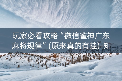 玩家必看攻略“微信雀神广东麻将规律”(原来真的有挂)-知乎