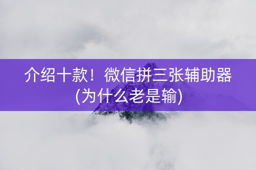 介绍十款！微信拼三张辅助器(为什么老是输)