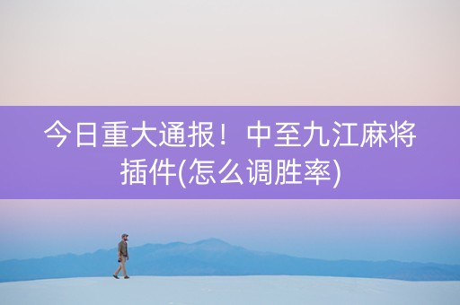 今日重大通报！中至九江麻将插件(怎么调胜率)