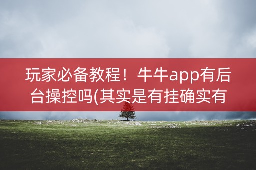 玩家必备教程！牛牛app有后台操控吗(其实是有挂确实有挂)