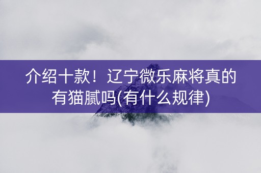 介绍十款！辽宁微乐麻将真的有猫腻吗(有什么规律)