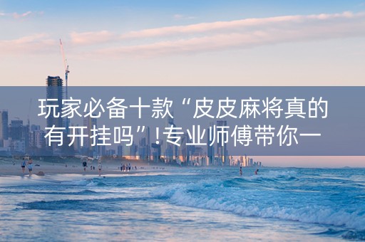 玩家必备十款“皮皮麻将真的有开挂吗”!专业师傅带你一起了解（详细教程）-知乎