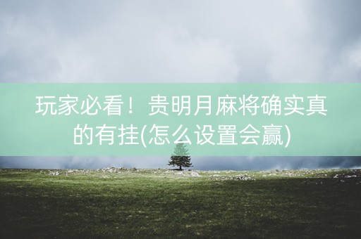 玩家必看！贵明月麻将确实真的有挂(怎么设置会赢)