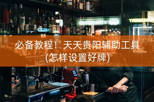 必备教程！天天贵阳辅助工具(怎样设置好牌)