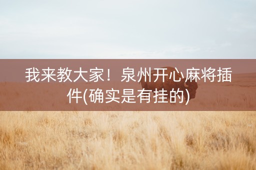 我来教大家！泉州开心麻将插件(确实是有挂的)