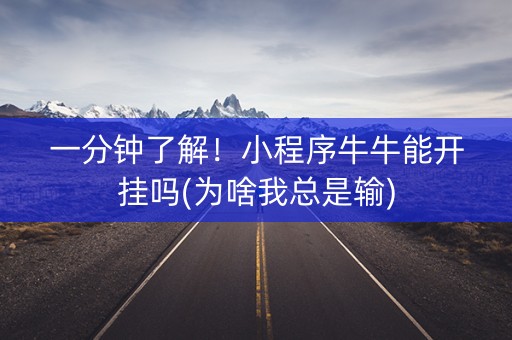 一分钟了解！小程序牛牛能开挂吗(为啥我总是输)