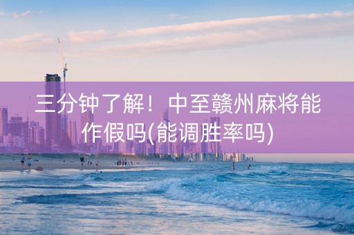 三分钟了解！中至赣州麻将能作假吗(能调胜率吗)