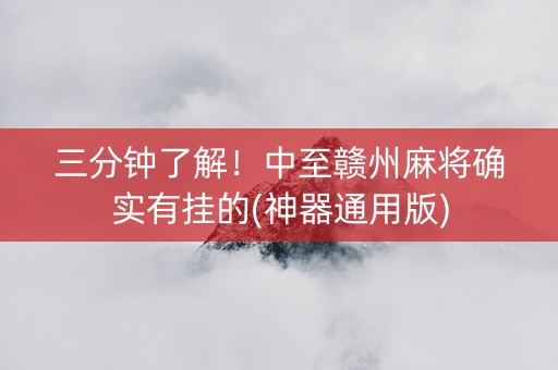 三分钟了解！中至赣州麻将确实有挂的(神器通用版)