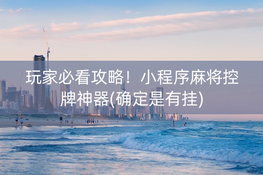 玩家必看攻略！小程序麻将控牌神器(确定是有挂)