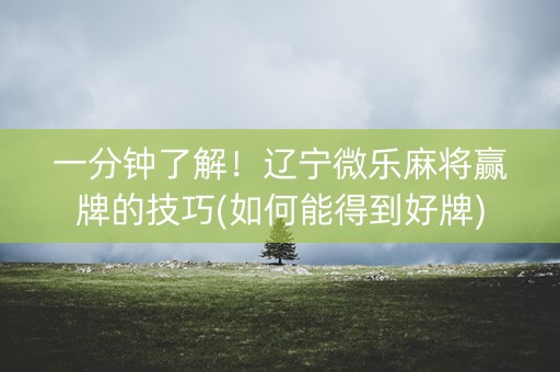 一分钟了解！辽宁微乐麻将赢牌的技巧(如何能得到好牌)