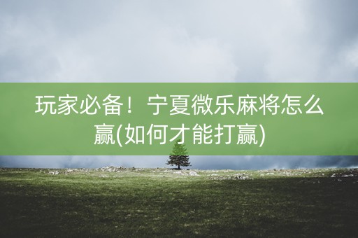 玩家必备！宁夏微乐麻将怎么赢(如何才能打赢)