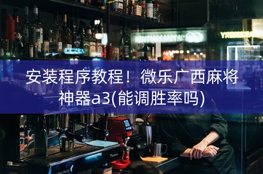 安装程序教程！微乐广西麻将神器a3(能调胜率吗)