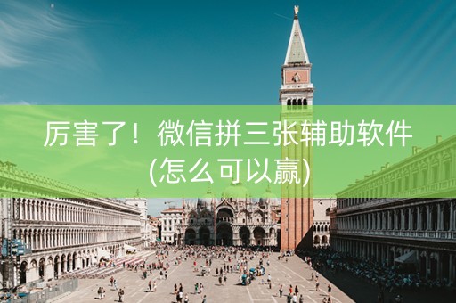 厉害了！微信拼三张辅助软件(怎么可以赢)
