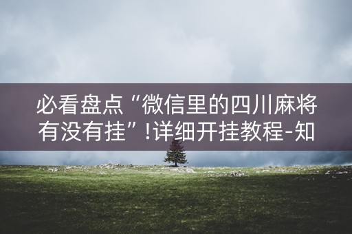 必看盘点“微信里的四川麻将有没有挂”!详细开挂教程-知乎