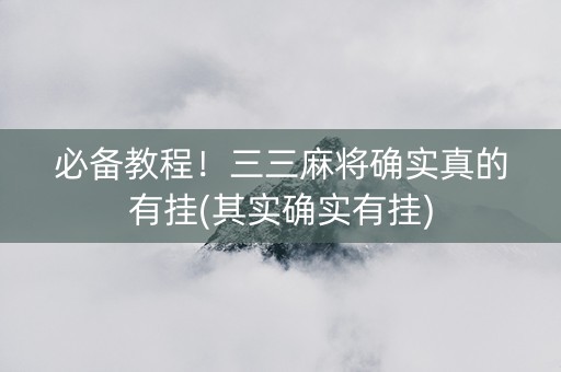 必备教程！三三麻将确实真的有挂(其实确实有挂)