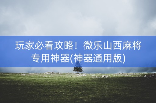 玩家必看攻略！微乐山西麻将专用神器(神器通用版)