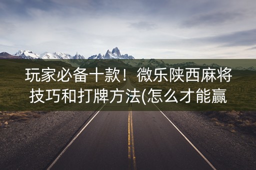 玩家必备十款！微乐陕西麻将技巧和打牌方法(怎么才能赢得多)
