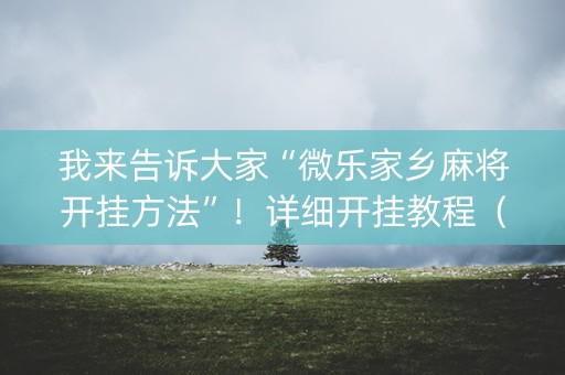 我来告诉大家“微乐家乡麻将开挂方法”！详细开挂教程（确实真的有挂)-知乎
