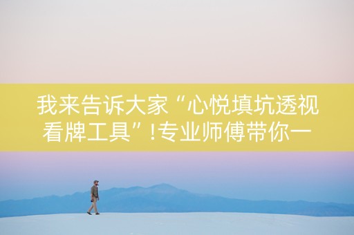 我来告诉大家“心悦填坑透视看牌工具”!专业师傅带你一起了解（详细教程）-知乎