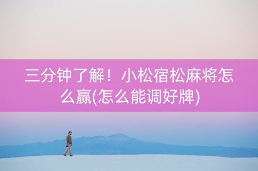 三分钟了解！小松宿松麻将怎么赢(怎么能调好牌)