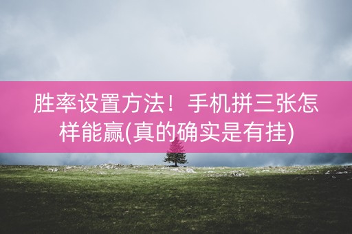 胜率设置方法！手机拼三张怎样能赢(真的确实是有挂)