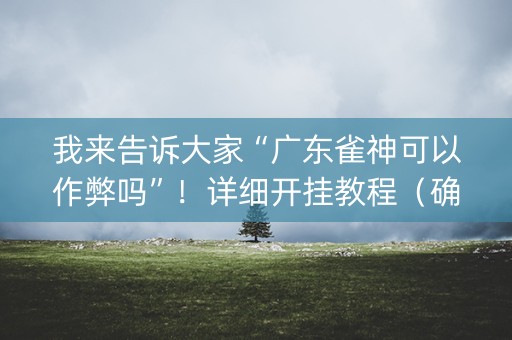 我来告诉大家“广东雀神可以作弊吗”！详细开挂教程（确实真的有挂)-知乎