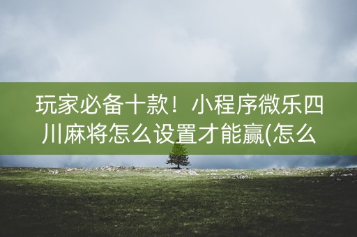 玩家必备十款！小程序微乐四川麻将怎么设置才能赢(怎么增加胜率)