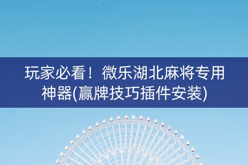 玩家必看！微乐湖北麻将专用神器(赢牌技巧插件安装)