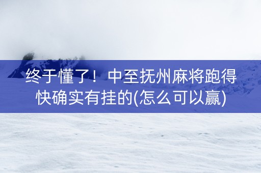 终于懂了！中至抚州麻将跑得快确实有挂的(怎么可以赢)